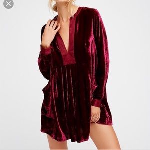 Free People Choose Me Mini Velvet Dress